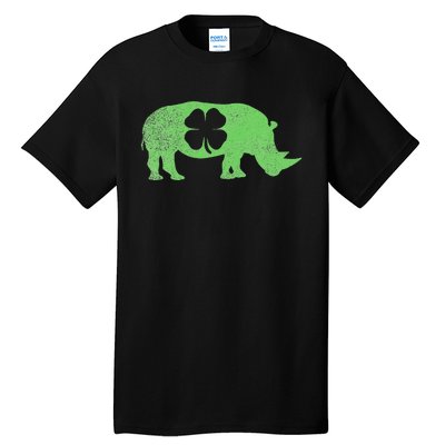 Rhino Rhinoceros Gift St. Patrick's Day Shamrock Irish Tall T-Shirt