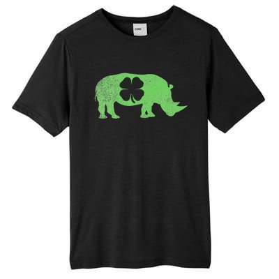 Rhino Rhinoceros Gift St. Patrick's Day Shamrock Irish Tall Fusion ChromaSoft Performance T-Shirt