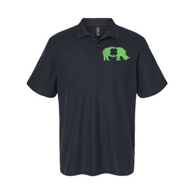 Rhino Rhinoceros Gift St. Patrick's Day Shamrock Irish Softstyle Adult Sport Polo