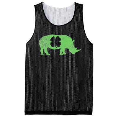 Rhino Rhinoceros Gift St. Patrick's Day Shamrock Irish Mesh Reversible Basketball Jersey Tank