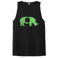 Rhino Rhinoceros Gift St. Patrick's Day Shamrock Irish PosiCharge Competitor Tank