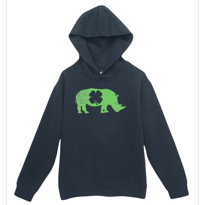 Rhino Rhinoceros Gift St. Patrick's Day Shamrock Irish Urban Pullover Hoodie