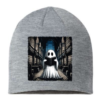 Retro Reading Ghost Library Halloween Librarian Book Lovers Sustainable Beanie