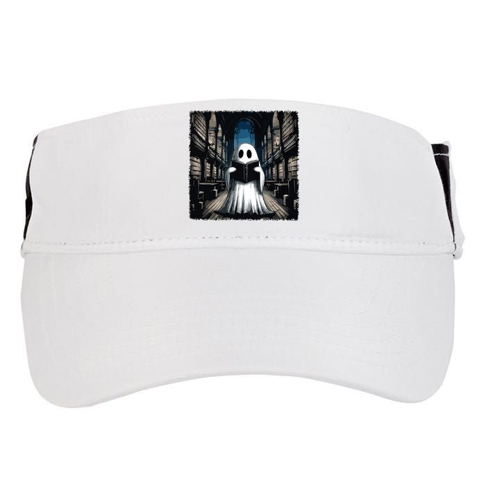 Retro Reading Ghost Library Halloween Librarian Book Lovers Adult Drive Performance Visor