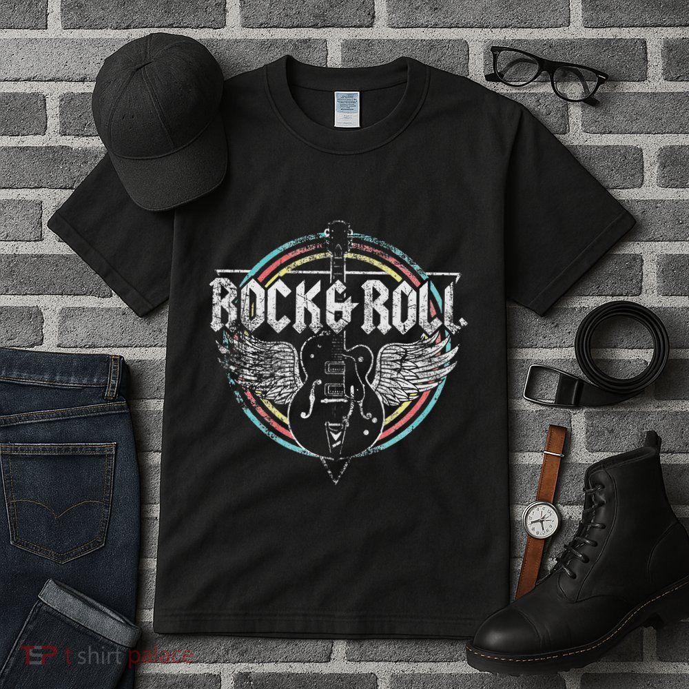 Rock & Roll Guitar Wings Music Tall T-Shirt
