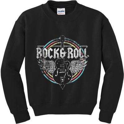 Rock & Roll Guitar Wings Music Kids Sweatshirt