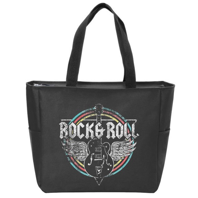 Rock & Roll Guitar Wings Music Zip Tote Bag