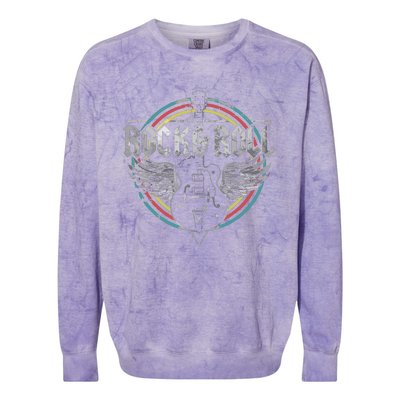 Rock Roll Guitar Wings Music Colorblast Crewneck Sweatshirt