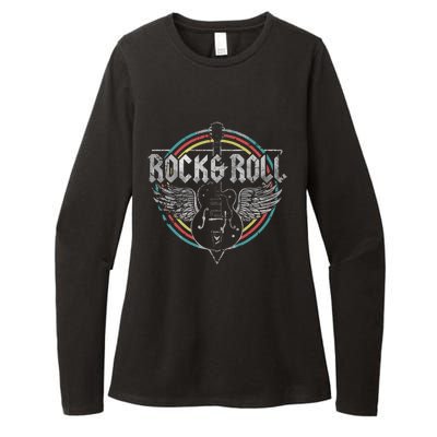 Rock Roll Guitar Wings Music Womens CVC Long Sleeve Shirt