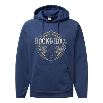 Rock Roll Guitar Wings Music Performance Fleece Hoodie