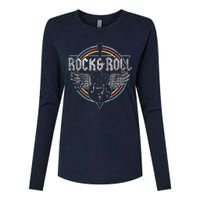 Rock Roll Guitar Wings Music Womens Cotton Relaxed Long Sleeve T-Shirt