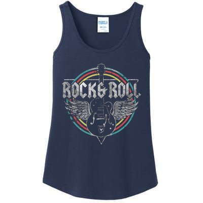 Rock Roll Guitar Wings Music Ladies Essential Tank