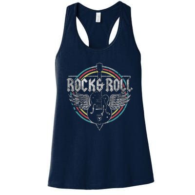 Rock Roll Guitar Wings Music Women's Racerback Tank