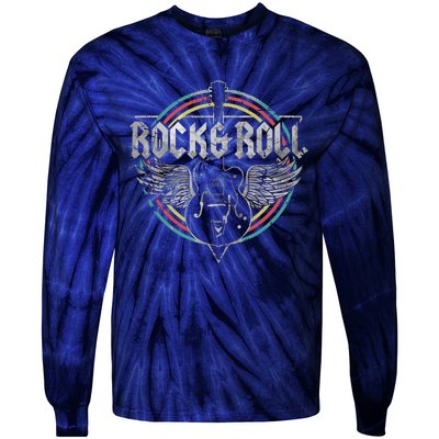 Rock Roll Guitar Wings Music Tie-Dye Long Sleeve Shirt