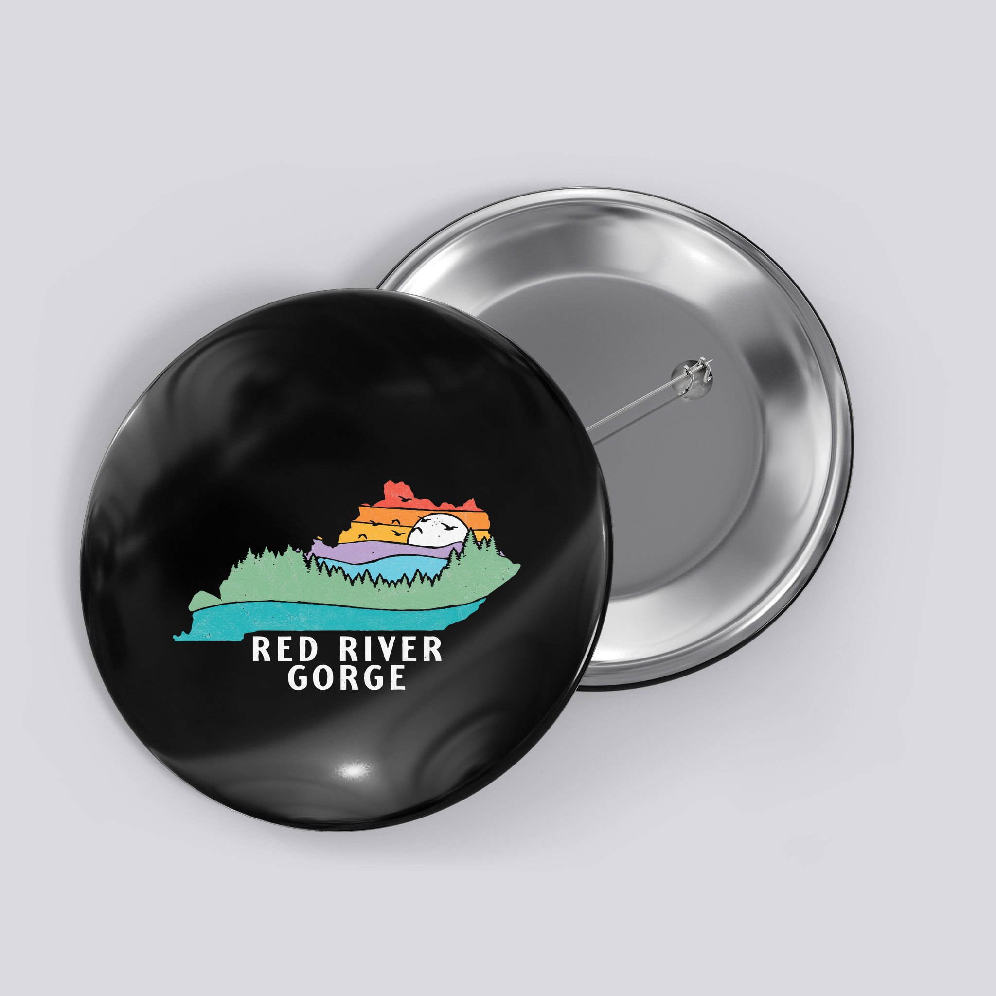 Red River Gorge Kentucky Outdoors State Nature Retro Button