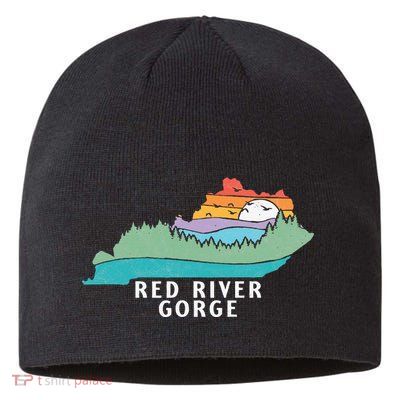 Red River Gorge Kentucky Outdoors State Nature Retro Sustainable Beanie