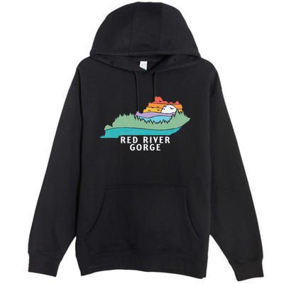 Red River Gorge Kentucky Outdoors State Nature Retro Premium Pullover Hoodie
