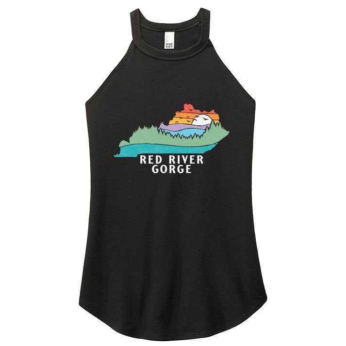 Red River Gorge Kentucky Outdoors State Nature Retro Women's Perfect Tri Rocker Tank