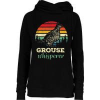 Retro Ruffed Grouse Whisperer Bird Hunting Birding Gift Womens Funnel Neck Pullover Hood