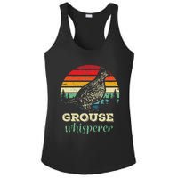 Retro Ruffed Grouse Whisperer Bird Hunting Birding Gift Ladies PosiCharge Competitor Racerback Tank