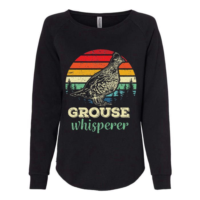 Retro Ruffed Grouse Whisperer Bird Hunting Birding Gift Womens California Wash Sweatshirt