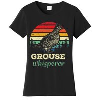 Retro Ruffed Grouse Whisperer Bird Hunting Birding Gift Women's T-Shirt