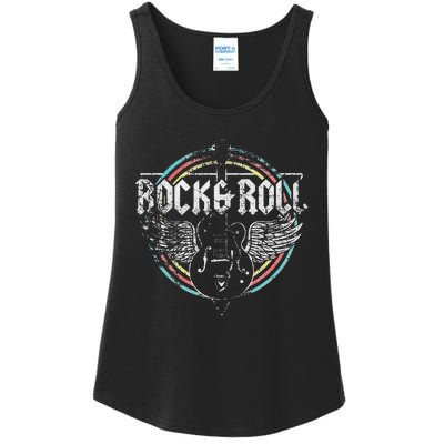 Rock & Roll Guitar Wings Music Classic Retro Vintage Ladies Essential Tank