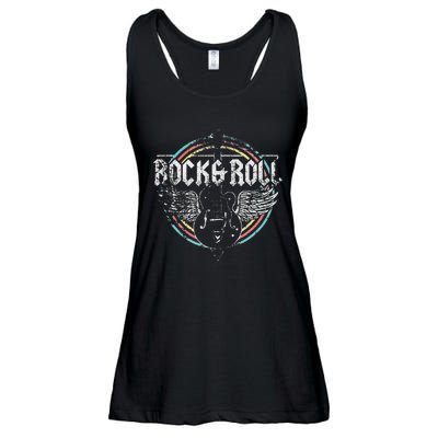 Rock & Roll Guitar Wings Music Classic Retro Vintage Ladies Essential Flowy Tank