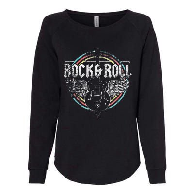 Rock & Roll Guitar Wings Music Classic Retro Vintage Womens California Wash Sweatshirt