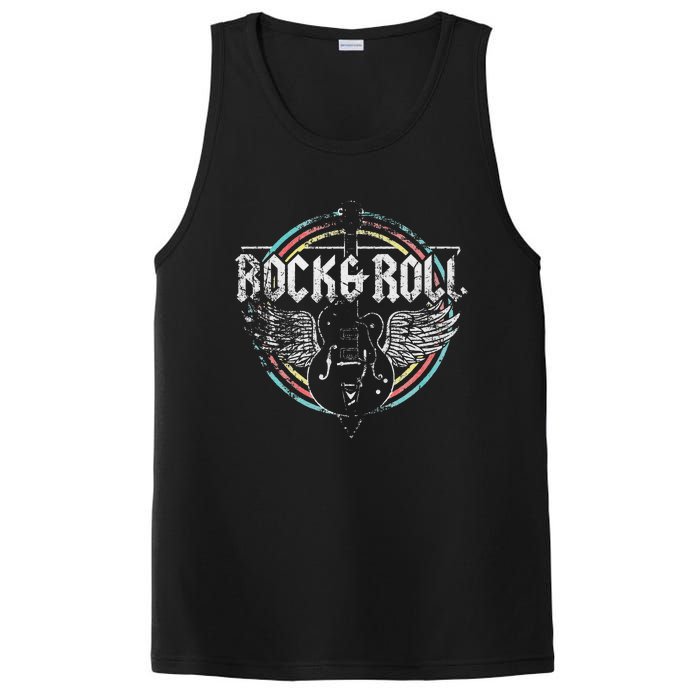 Rock & Roll Guitar Wings Music Classic Retro Vintage PosiCharge Competitor Tank