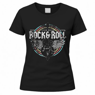 Rock & Roll Guitar Wings Music Classic Retro Vintage Women's T-Shirt