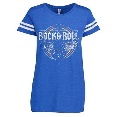 Rock & Roll Guitar Wings Music Classic Retro Vintage Enza Ladies Jersey Football T-Shirt