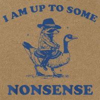 Raccoon Ride Goose I Am Up To Some Nonsense Funny Gift Cotton Canvas Backpack