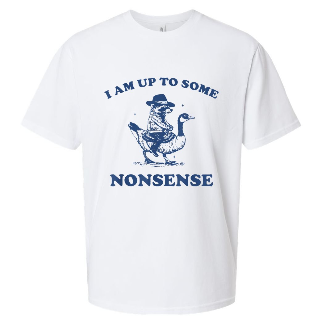 Raccoon Ride Goose I Am Up To Some Nonsense Funny Gift Sueded Cloud Jersey T-Shirt