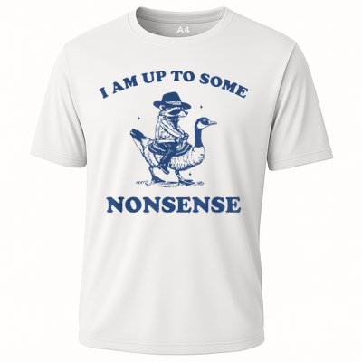 Raccoon Ride Goose I Am Up To Some Nonsense Funny Gift Performance Shirt