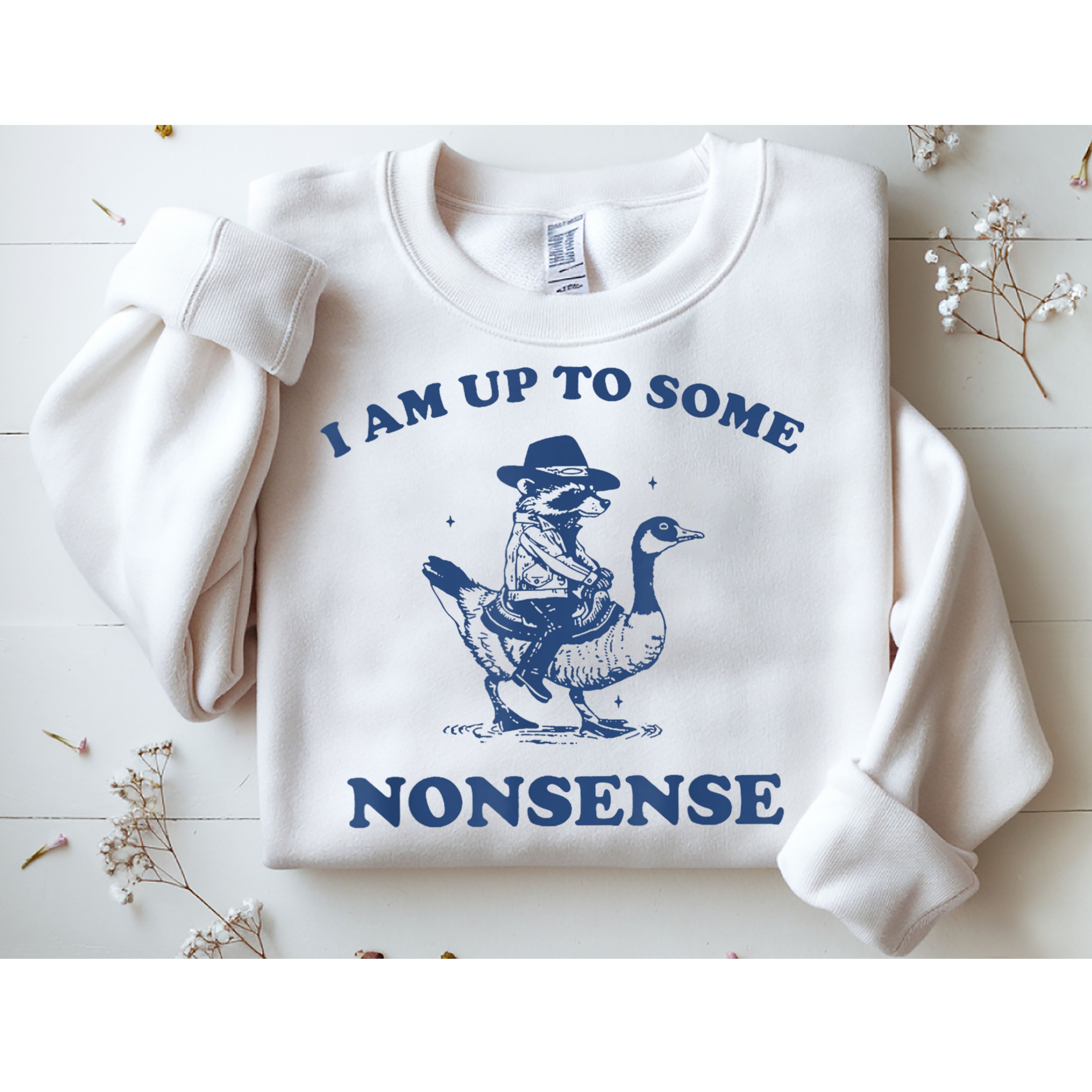 Raccoon Ride Goose I Am Up To Some Nonsense Funny Gift Sweatshirt