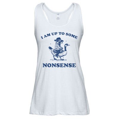 Raccoon Ride Goose I Am Up To Some Nonsense Funny Gift Ladies Essential Flowy Tank