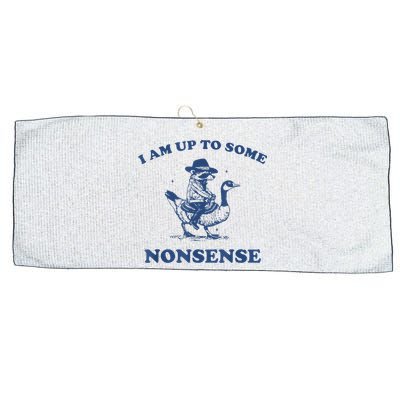 Raccoon Ride Goose I Am Up To Some Nonsense Funny Gift Large Microfiber Waffle Golf Towel