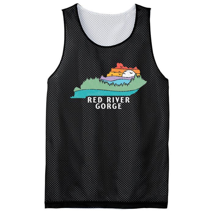 Red River Gorge Kentucky Outdoors State Nature Retro Mesh Reversible Basketball Jersey Tank