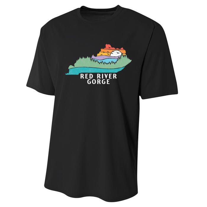 Red River Gorge Kentucky Outdoors State Nature Retro Performance Sprint T-Shirt