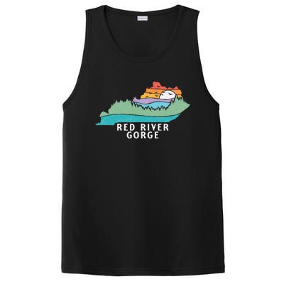 Red River Gorge Kentucky Outdoors State Nature Retro PosiCharge Competitor Tank