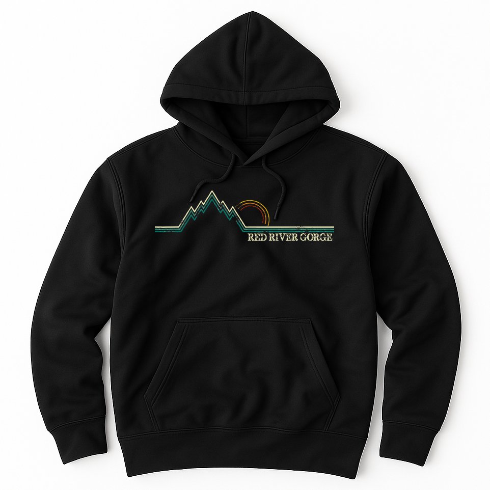 Red River Gorge Kentucky Retro Mountain Hoodie
