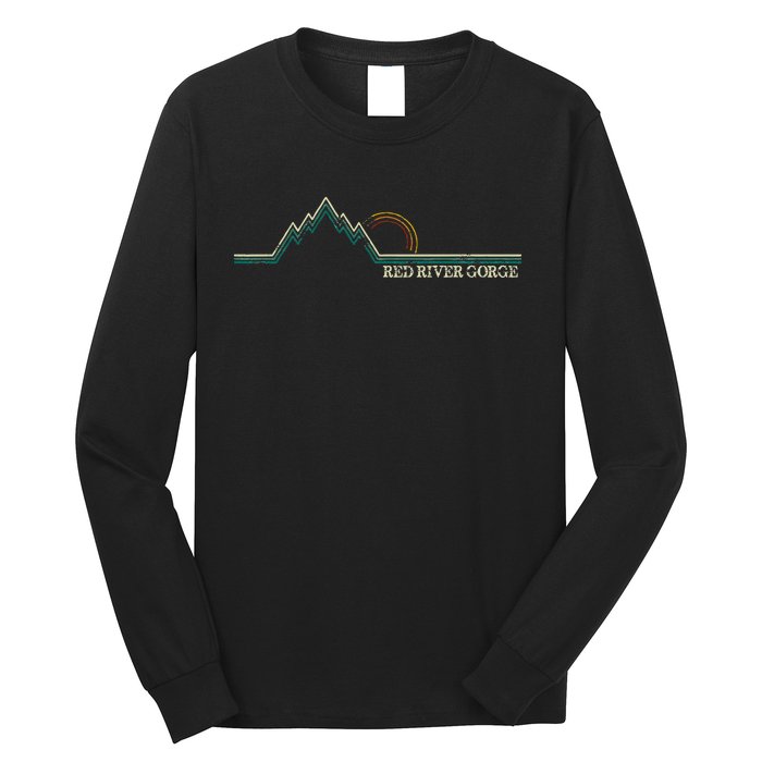 Red River Gorge Kentucky Retro Mountain Long Sleeve Shirt