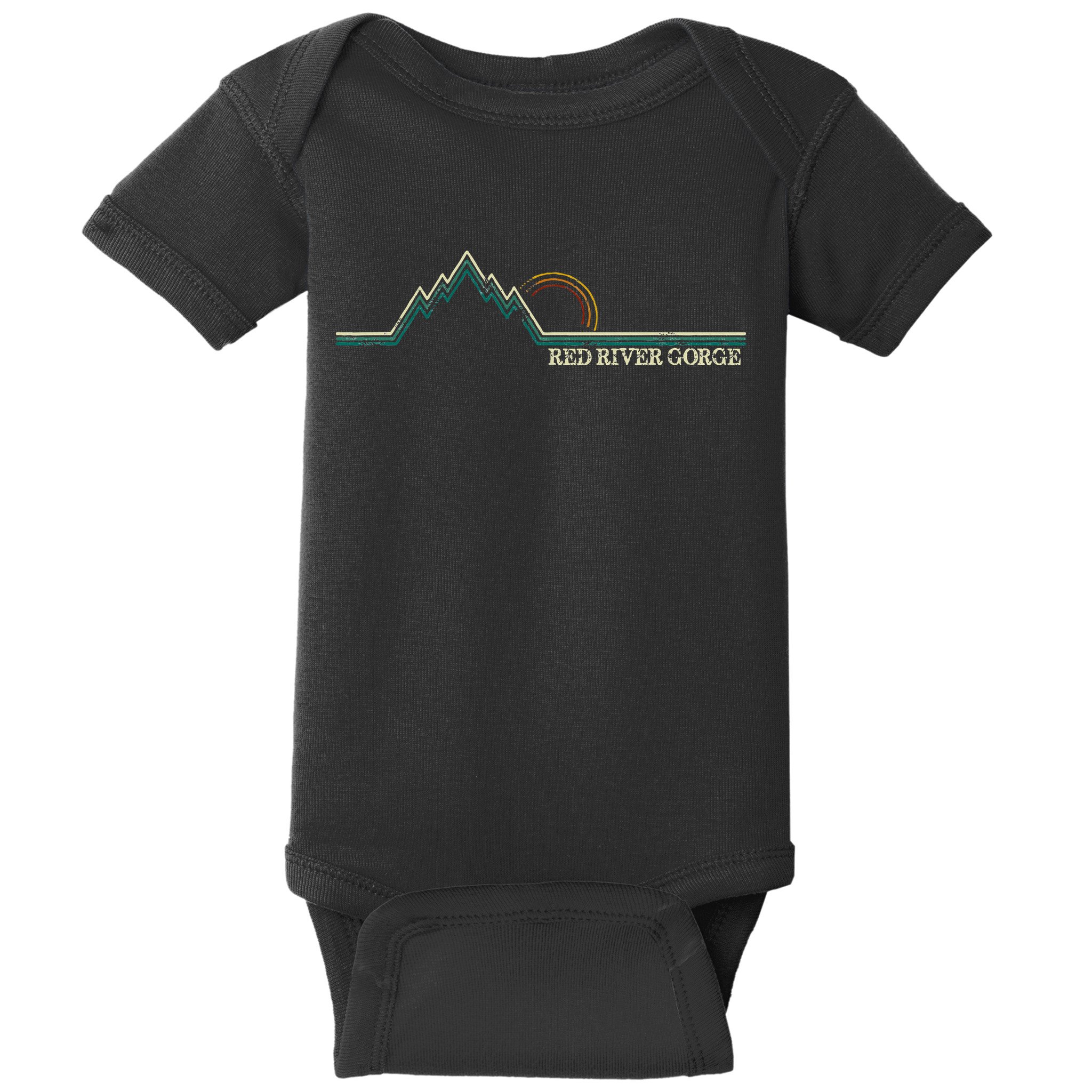 Red River Gorge Kentucky Retro Mountain Baby Bodysuit