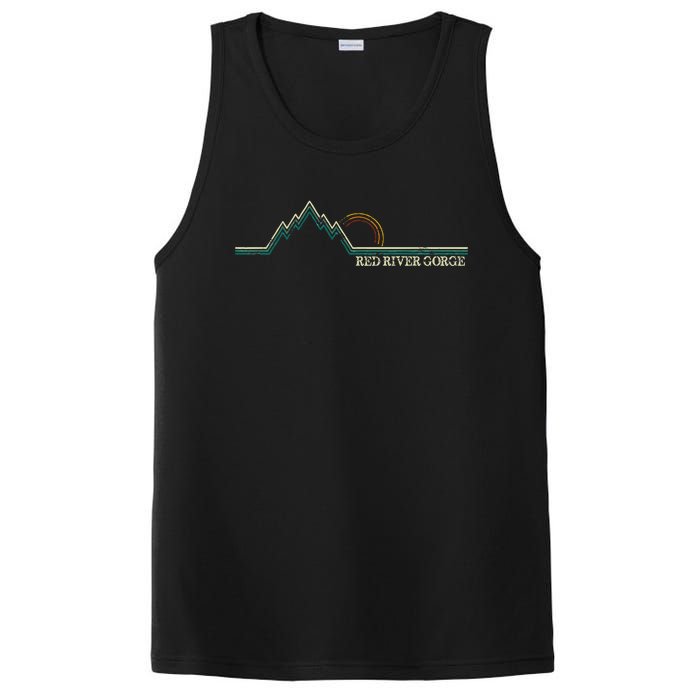 Red River Gorge Kentucky Retro Mountain PosiCharge Competitor Tank