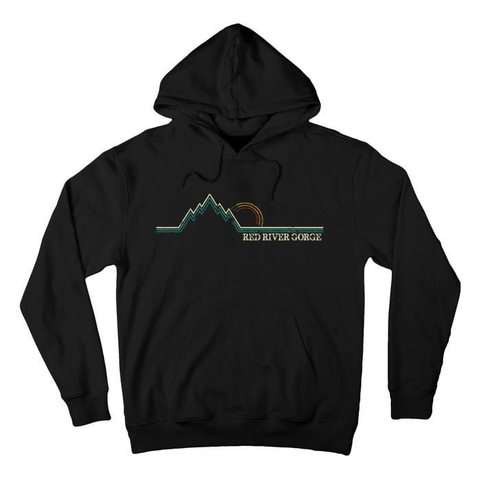 Red River Gorge Kentucky Retro Mountain Tall Hoodie