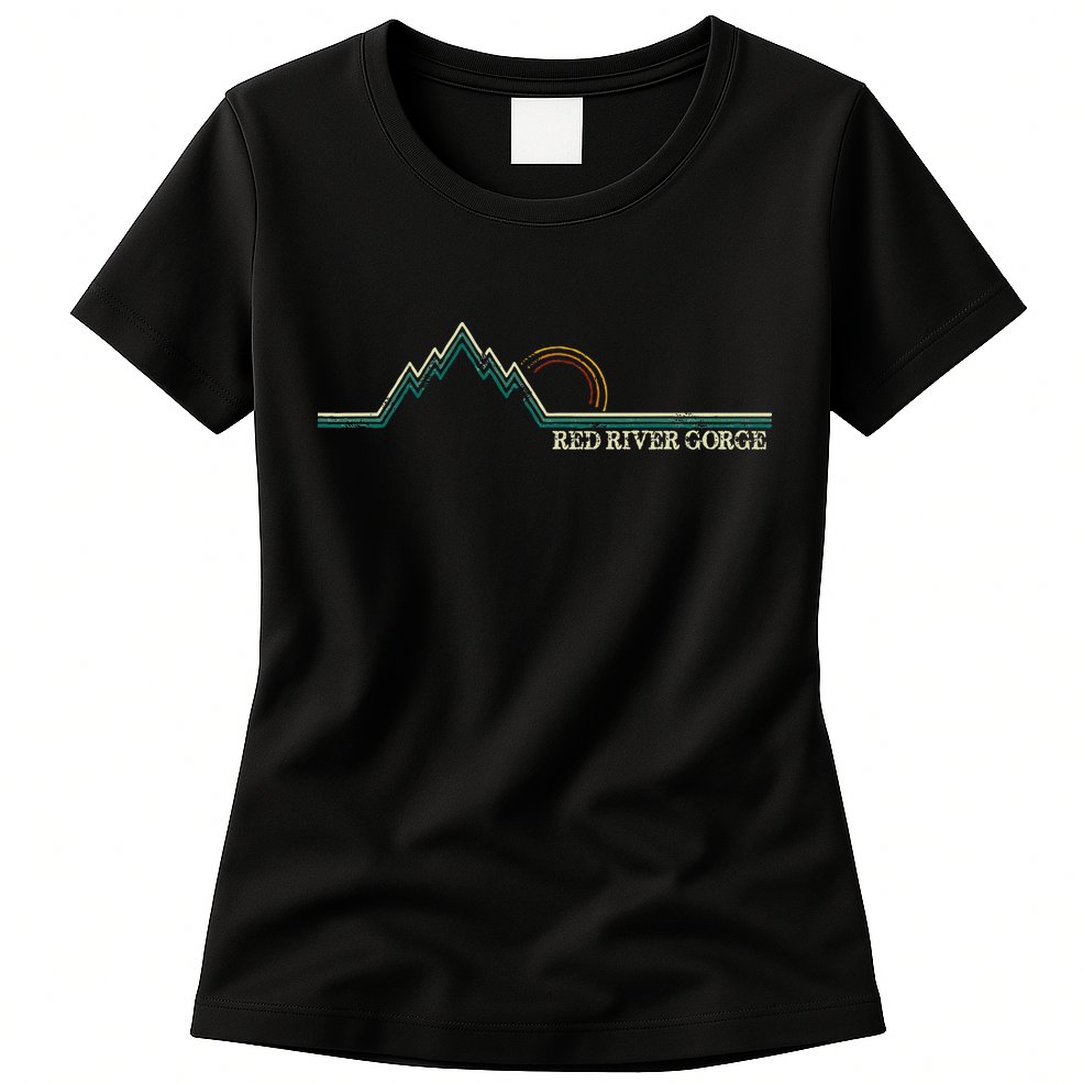 Red River Gorge Kentucky Retro Mountain Womens T-Shirt