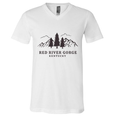 Red River Gorge Mountains V-Neck T-Shirt
