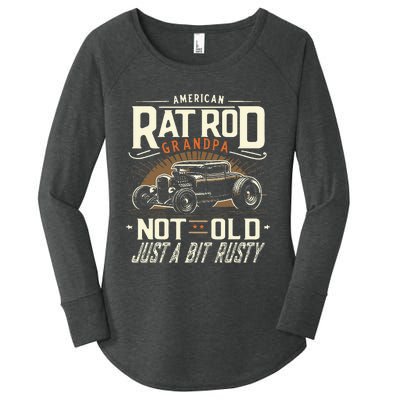 Rat Rod Grandpa Not Old Just Rusty Vintage Hot Rod Car Women's Perfect Tri Tunic Long Sleeve Shirt