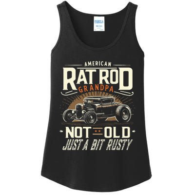 Rat Rod Grandpa Not Old Just Rusty Vintage Hot Rod Car Ladies Essential Tank